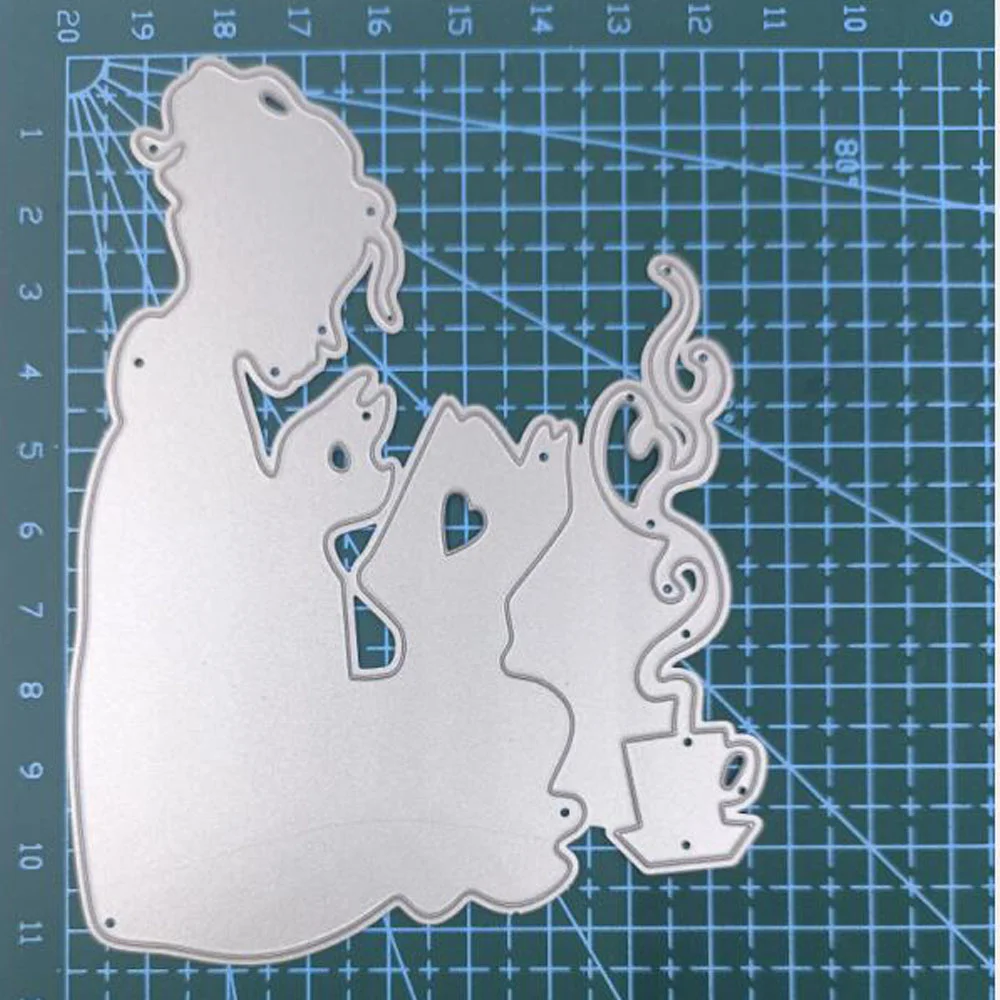 Nigikala Cutting Dies Girl reading book Crafts Stencil For DIY Scrapbooking Paper/photo Cards Making Embossing Die