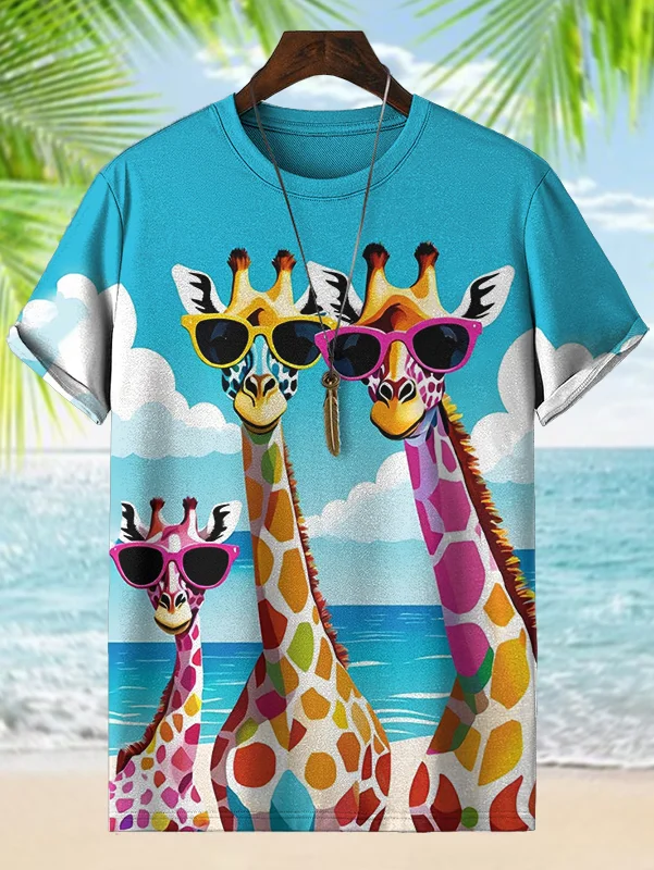Men's Three Deer Vacation Art Print T-Shirt