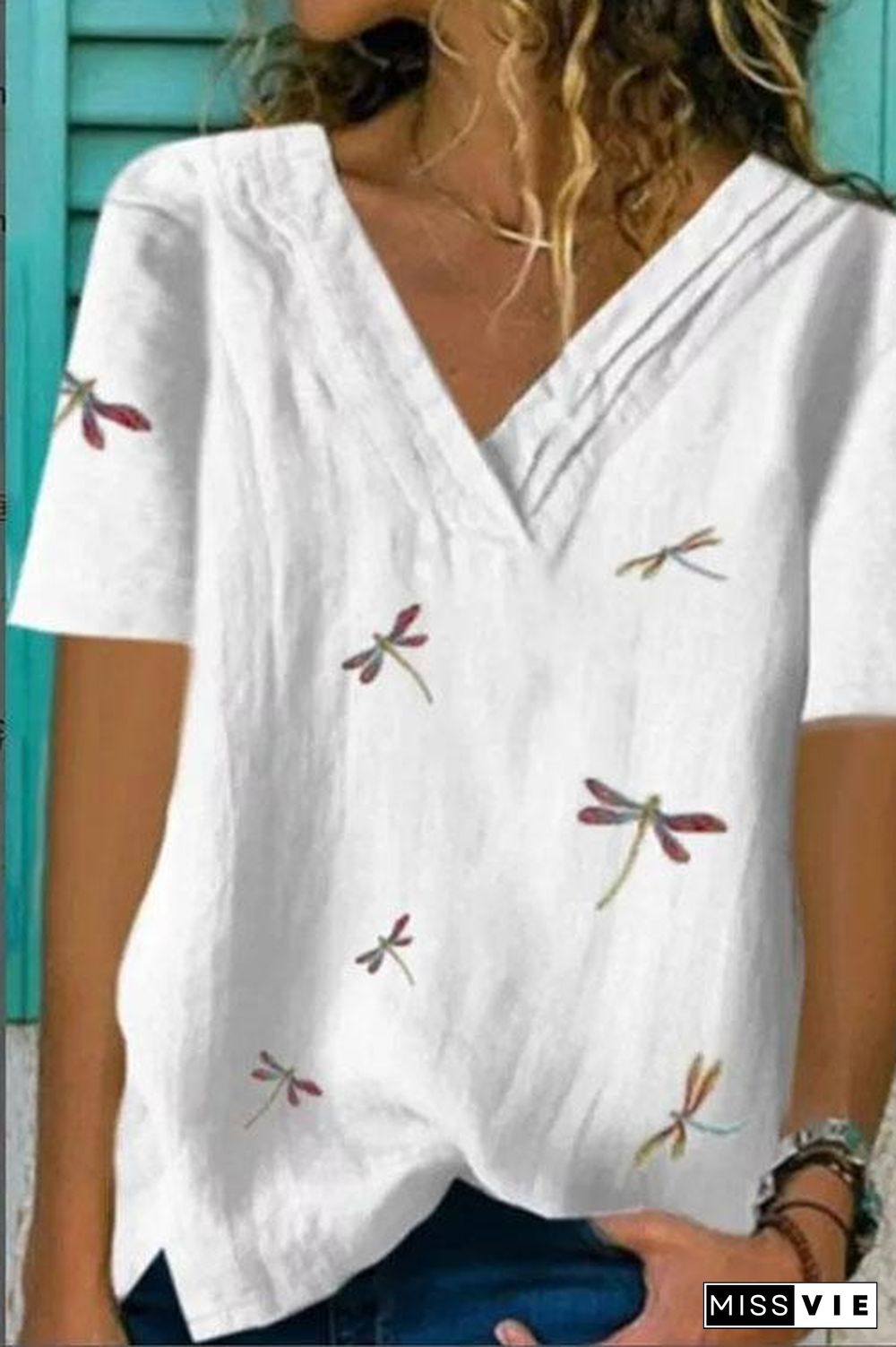 Cotton Linen Short Sleeve Top