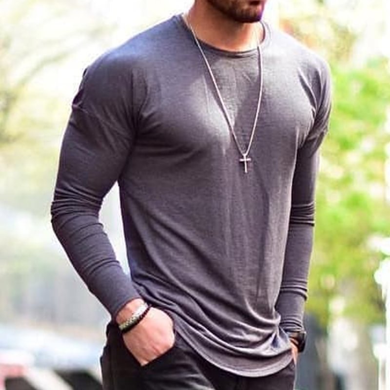 Pre-sale Men's Versatile Casual Slim Fit Solid Color T-Shirt