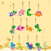 >SALE<12PCS Cartoon Dinosaur Double Sided Diamond Painting Keychain for Beginner Adult