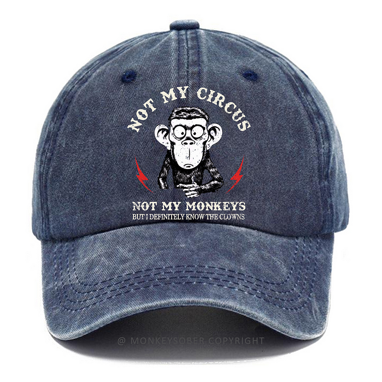 Not My Circus Not My Monkeys But I Know All The Clowns Sarcastic Washed Baseball Caps