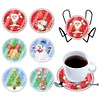 (US Local)[Upgrade]6pcs/set DIY Diamond Painting Waterproof Case Classic Xmas Coaster Gift Decor Set