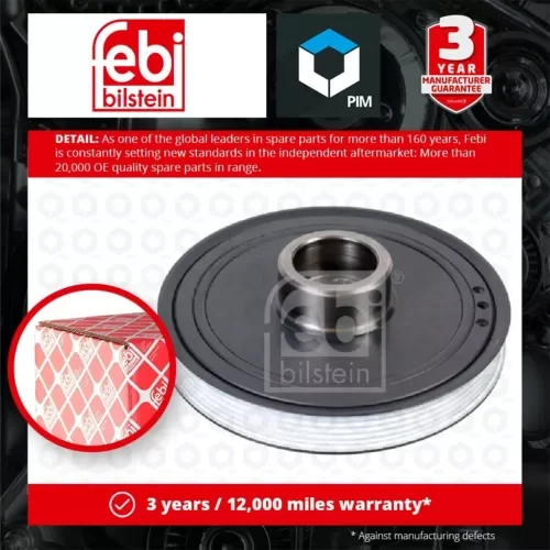 Crankshaft Pulley fits MINI ROADSTER COOPER R59 2.0D 11 to 15 N47C20A Belt Febi Parts