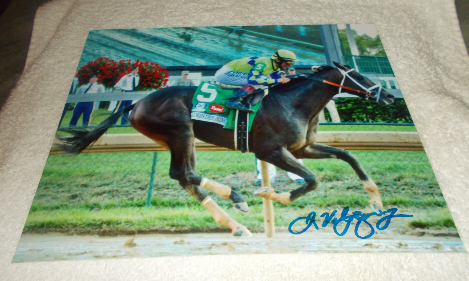 JOHN VELAZQUEZ ALWAYS DREAMING SIGNED KENTUCKY DERBY 8x10 HORSE RACING Photo Poster painting