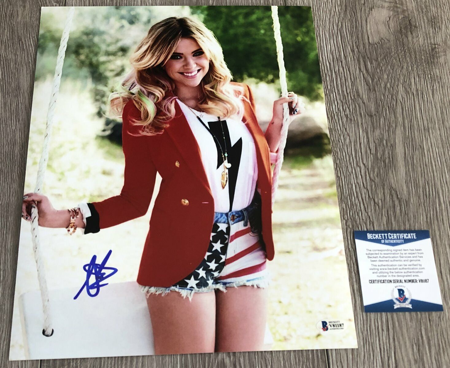 ASHLEY BENSON SIGNED PRETTY LITTLE LIARS 11x14 Photo Poster painting B w/EXACT PROOF BECKETT COA