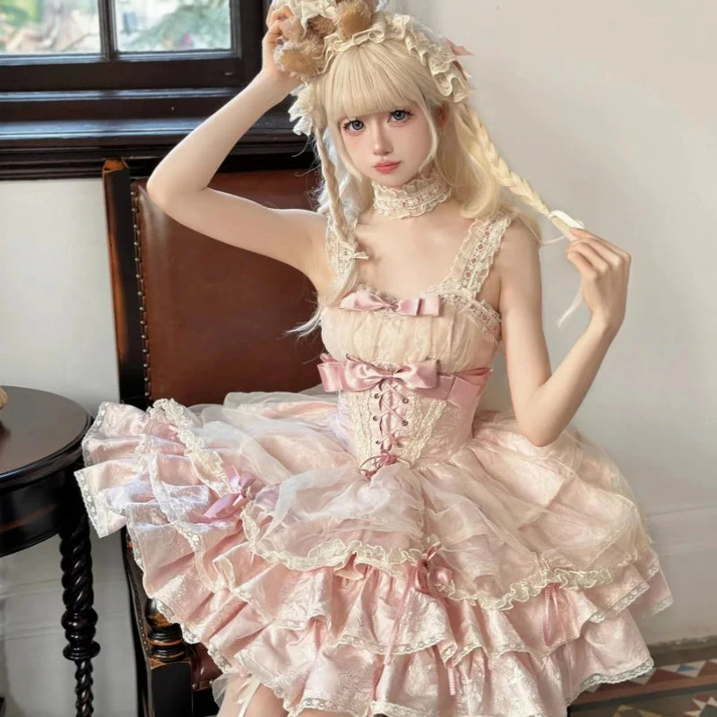 【Pre-Sale for 30 days】Sweet Pink Bow Lolita Dresses