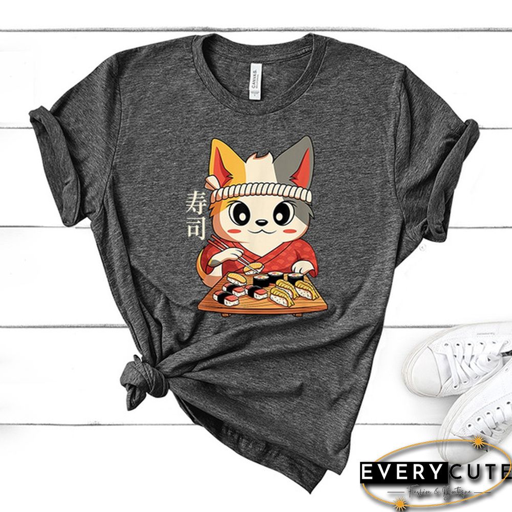 Fashion New Sushi T-Shirt Men And Women Cartoon T-Shirt Harajuku Streetwear T-Shirt Casual Tops Tees