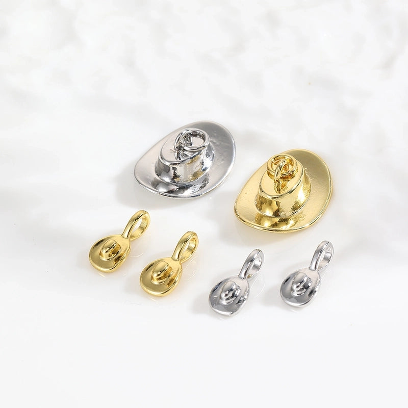 1 PCS/Package 15 * 20mm Hole 4~4.9mm Copper Copper 18K Gold Plated Cowboy Hat Polished Pendant Jewelry Accessories