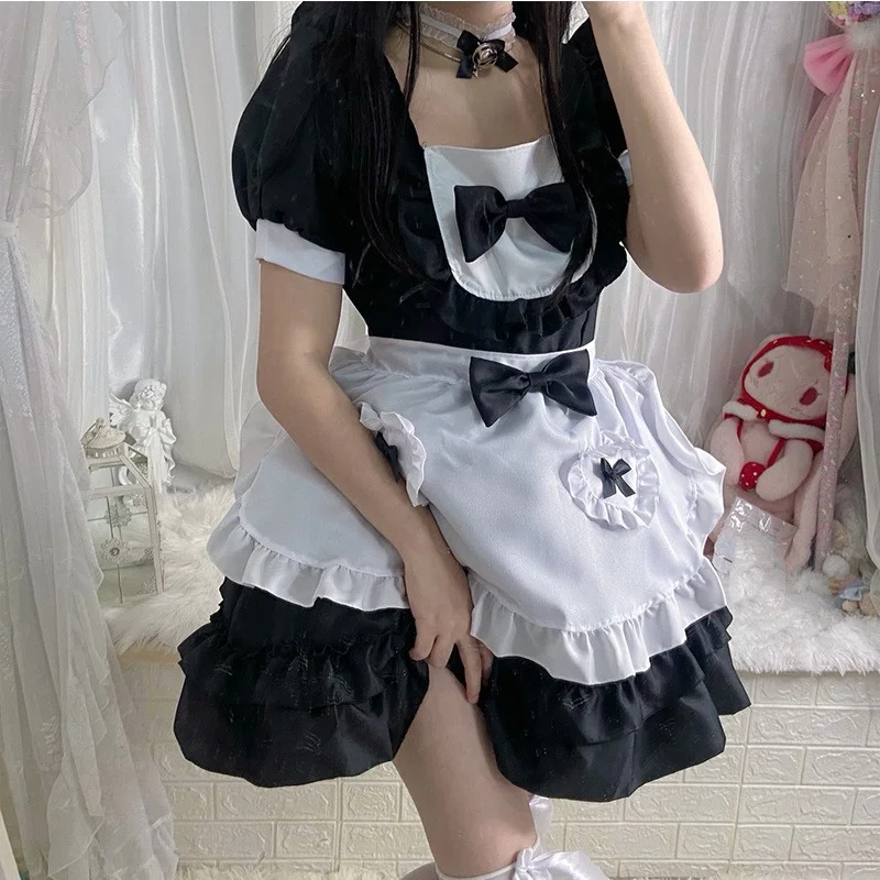 COSPLAY JAPANESE HEART BOW MAID DRESS