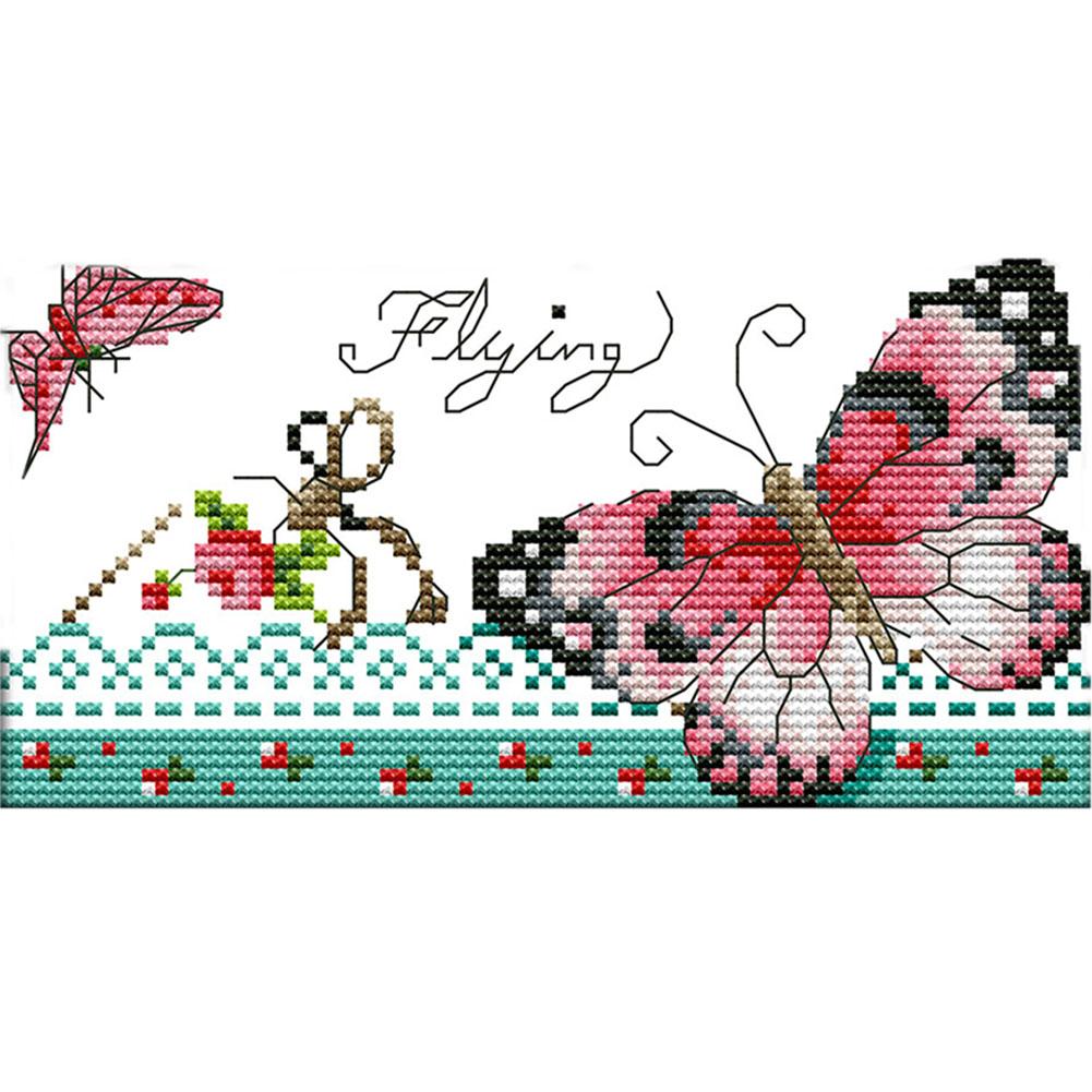 

Butterfly - 14CT Stamped Cross Stitch - 20*11cm, 501 Original