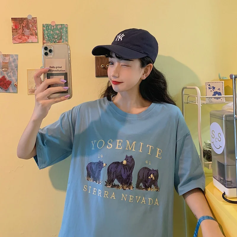 Brownm Brownm T-Shirt Girls Summer 2024 New Korean Version Loose Thin Student Jacket Girls 'College Style Women's Fashion