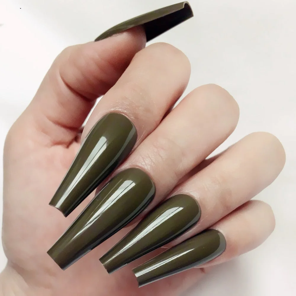 24Pcs Super Long Ballerina Artificial Fake Nail For Design Gradient Nude French False Nail DIY Finger Tip Manicure Tool-Nail Inspo