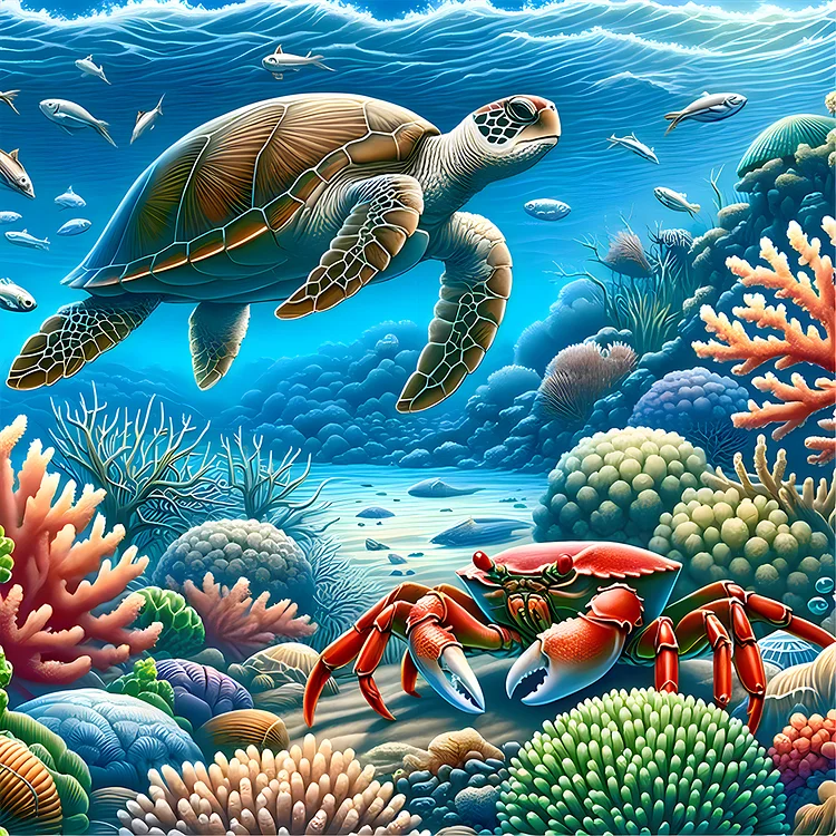 Sea Turtle 40*40CM (Canvas) Full Round Drill Diamond Painting gbfke