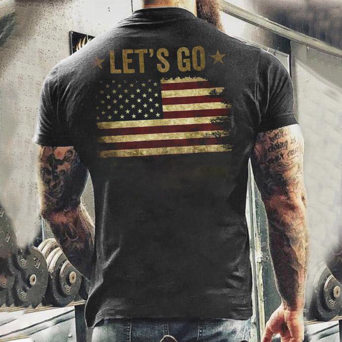 Let's Go Brondon Pattern Mens Long Sleeve Warm And Comfortable Shirts