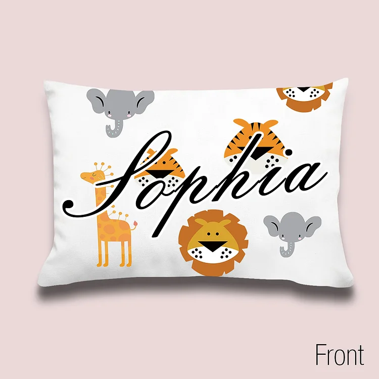 BlanketCute-Personalized Lovely Bedroom Animals Pillowcase with Your Kid's Name | 03
