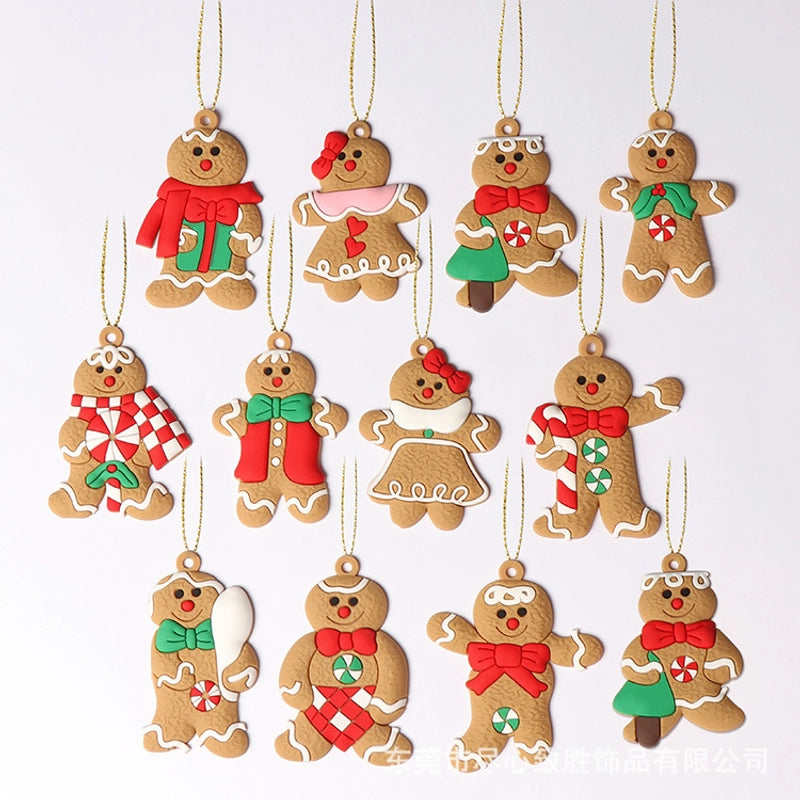 2022 New Christmas Tree Diy Pendant Gingerbread Man Twelve Source Manufacturers Christmas Scene Layout Pendant