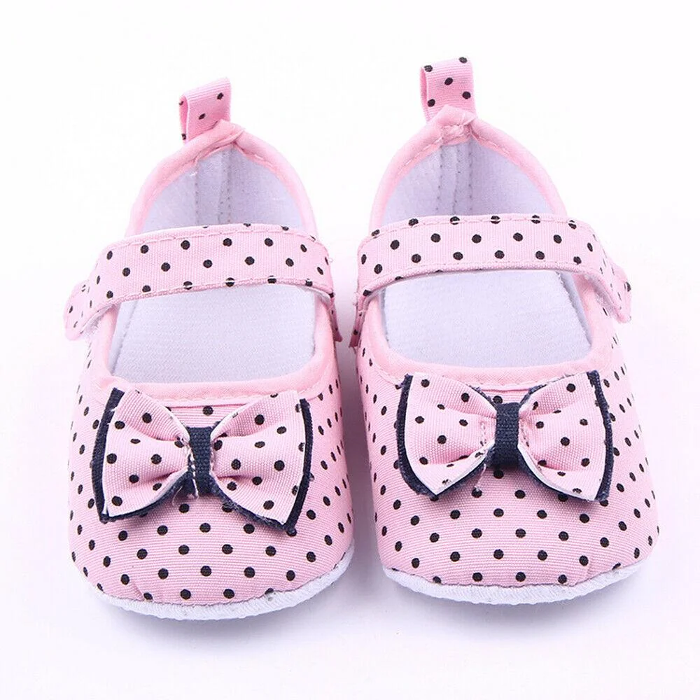 2019 Baby Summer Shoes Newborn Toddler Boy Girl Anti-slip Sole Crib Shoe Bowknot Dot Print Casual Sneaker For 3-12Months Baby