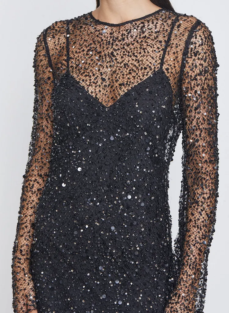 marzia crystal embellished gauze mini dress Marzia crystal-embellished gauze mini dress