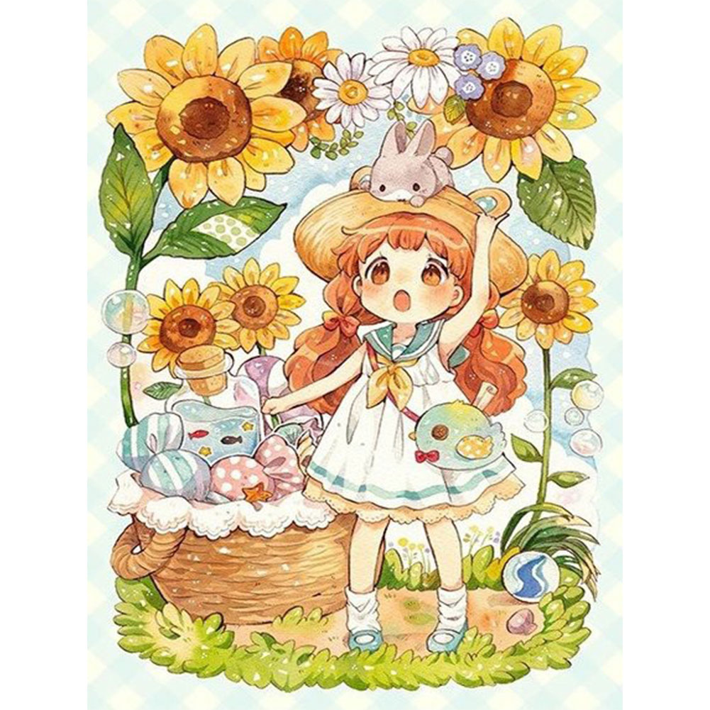 

Sunflower Girl - Round Drill Diamond Painting - 40*50CM, 501 Original