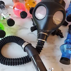 pornhint Pornhint Smoke Mask Gas Vintage, Breathing Play. Blue Latex Gear Fetish Shower Piss BDSM Bondage Gay Sex Rol Play Kinky Gimp Suit BRV