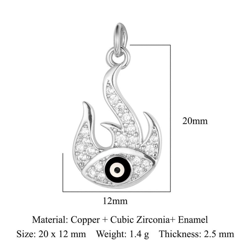3 Pieces Copper Zircon 18K Gold Plated Pentagram Heart Shape
