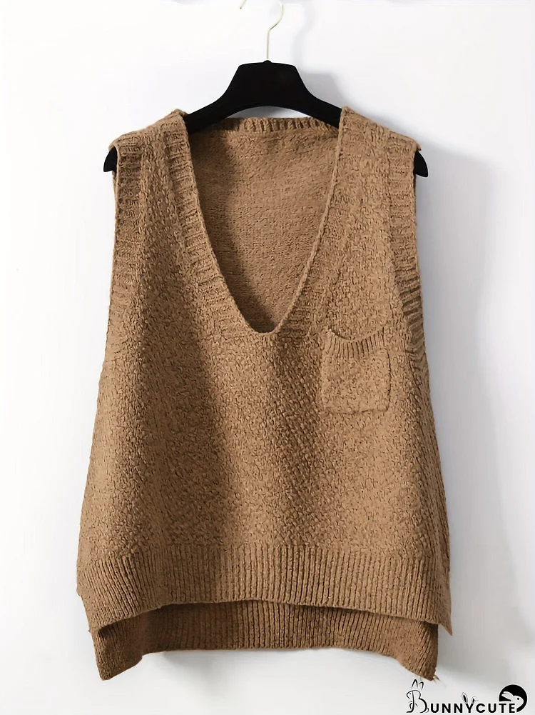 Pocket Detail Knit Vest
