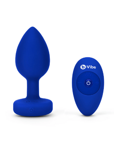 Pornhint B-Vibe Vibrating Jewel Anal Plug L/XL - Sapphire Blue