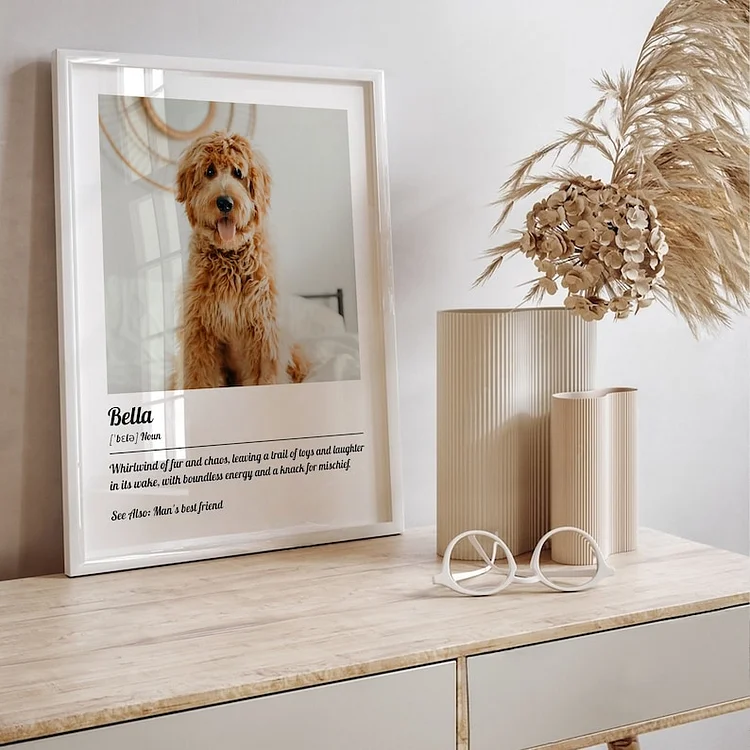 Custom Pet Definition Canvas Poster Frame - Custom Dog Remembrance Gift