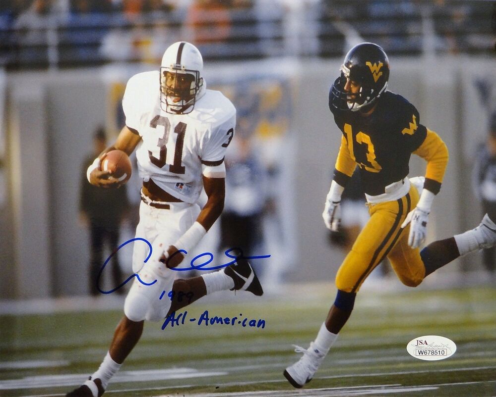 Andre Collins Autographed 8x10 Penn State Running Against W.V. Photo Poster painting- JSA W Auth