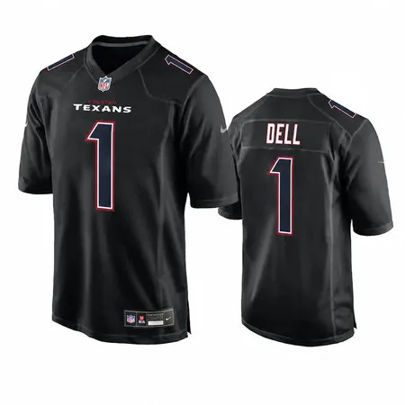 Men's Houston Texans #1 Tank Dell Black Fashion Vapor Untouchable Limited Stitched Football Jersey