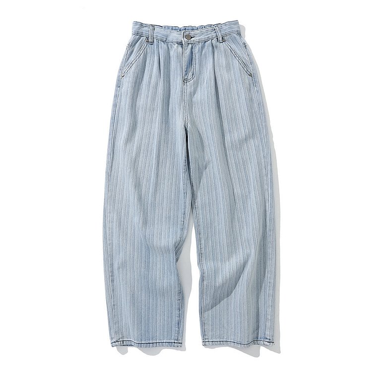 Striped Jeans Men's plus Size Retro Sports Trousers Baggy Straight Trousers Casual Trousers Men Jeans