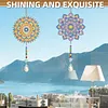 2Pcs Diamond Painting Acrylic Double Sided Mandala Wind Chime Suncatcher with Crystal Hanging Pendant