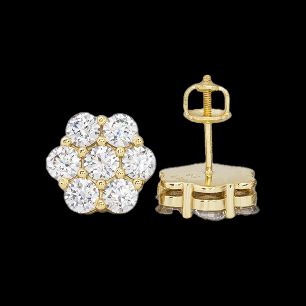 Moissanite 925 Sterling Silver Hexagon Stud Earrings