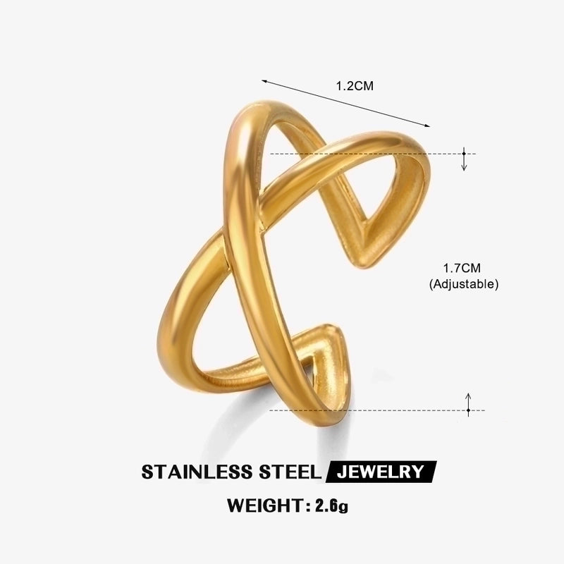 304 Stainless Steel 18K Gold Plated IG Style Plating Heart Shape Butterfly Open Rings