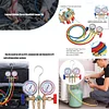 A/C Refrigeration Charging Service 3 Way Hose and Hook for R12 R22 R404A R134A