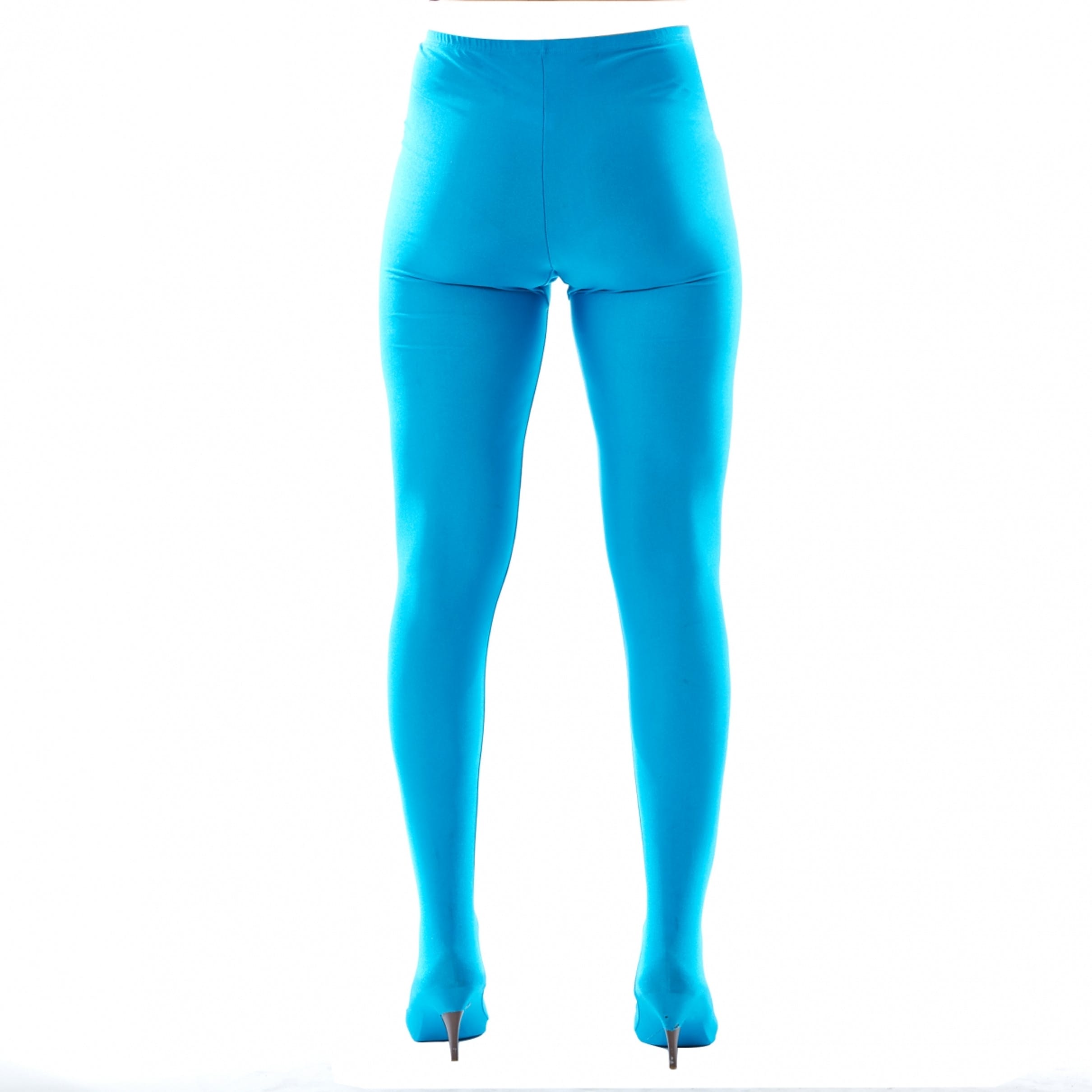 GOOSHOE Blue Satin Legging Stiletto Heel Boots