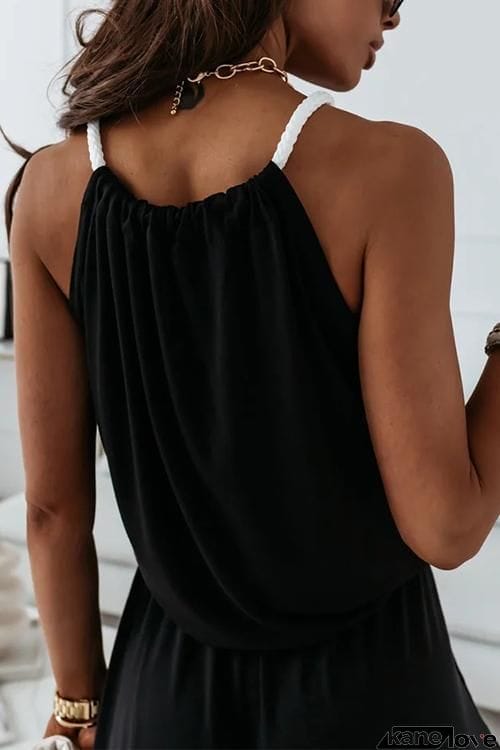 Halter Neck Slit Sleeveless Dress