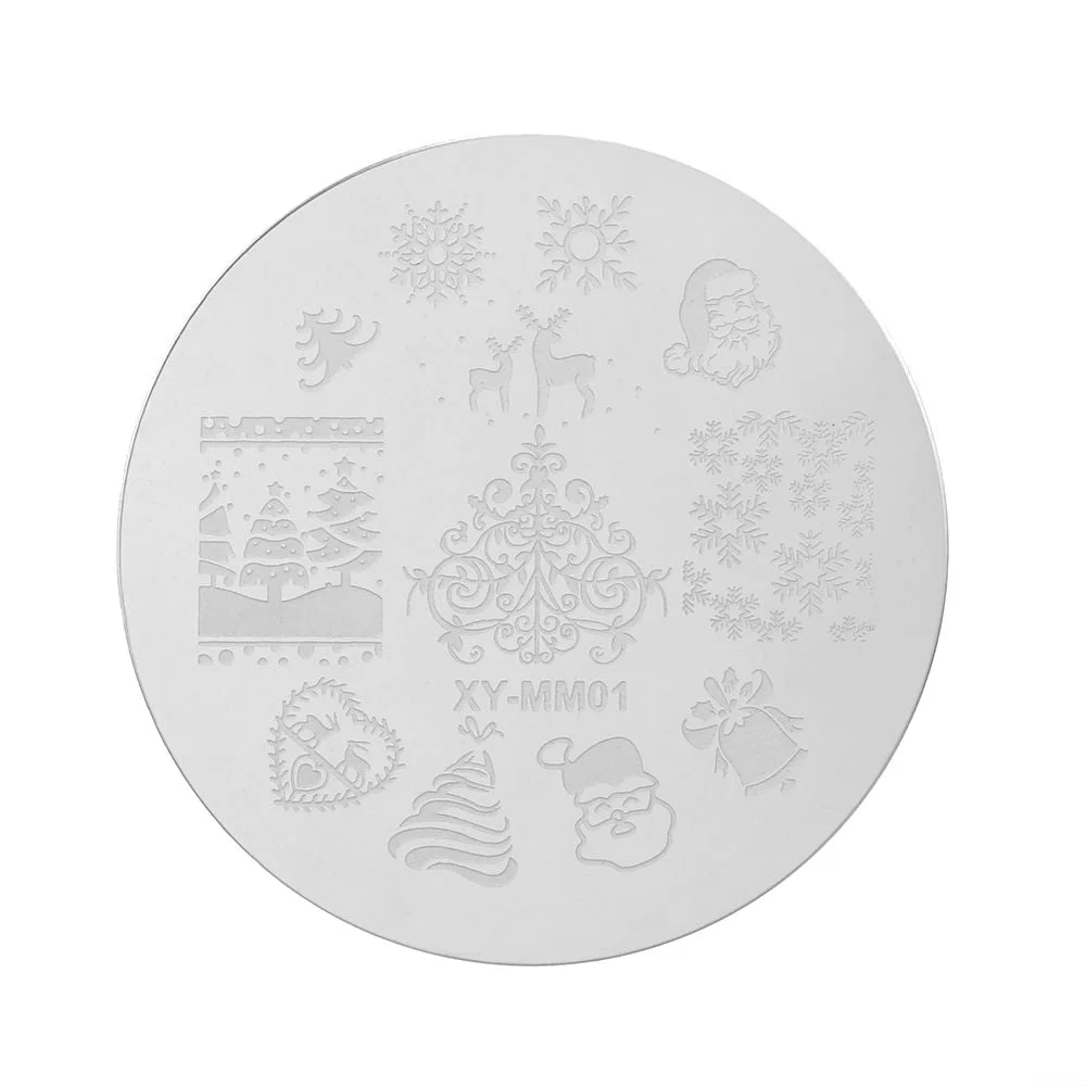 Christmas Nail Stamping Plates Polish Templates Snowflake Winter Design Stencils Molds Manicure Nail Stamp Tools Manicure Tools