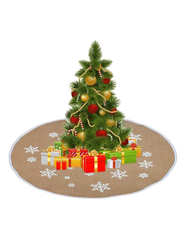 Rustic Burlap Tree Skirt Christmas Home Decoration-elleschic