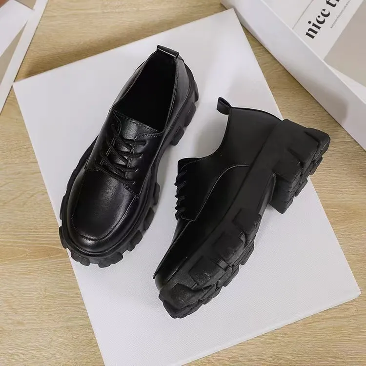 Breakj Breakj Small Leather Shoes Women 2025 British Wind Students Retro Thick-Soled Single Shoes Small Pine Shoes Women Mary Cherish Shoes