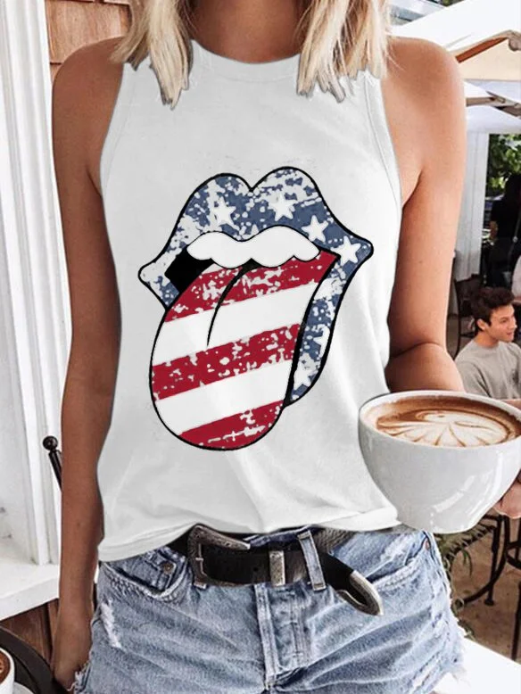 Rolling Stones Patriotic Tongue Tank Top