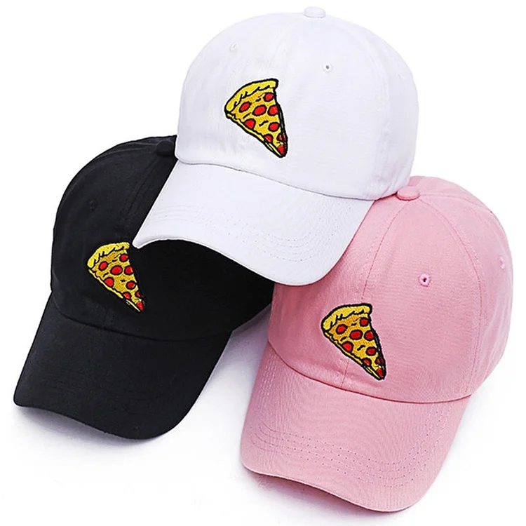 new pizza embroidery dad cap Trucker cot Hat For Women Men Adjustable Size Baseball Cap