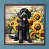 Teddy-rond noir drill diamond painting-40*40cm
