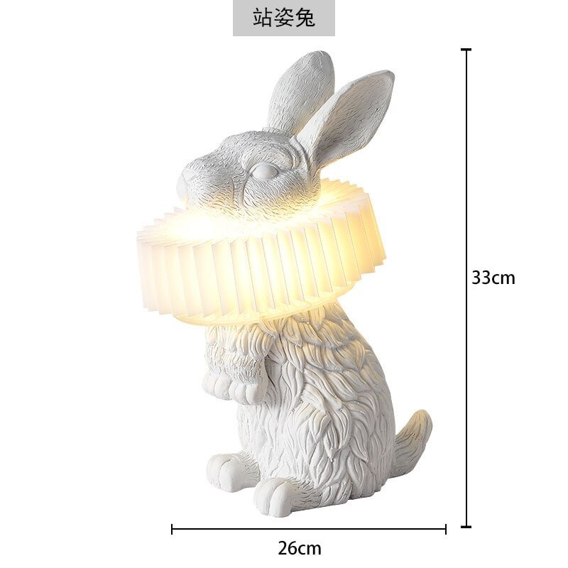 Post Modern Cartoon Rabbit Table Lamp Children's Room Decorative Lamp Nordic Resin Creative Designer Simple Bedroom Table Lamp
