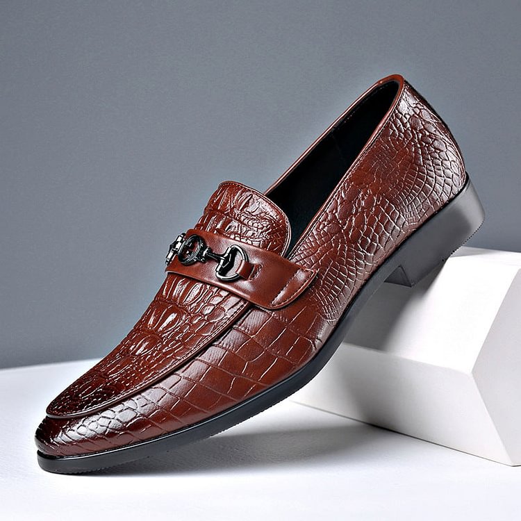 Italian Men's Casual Crocodile Leather Shoes