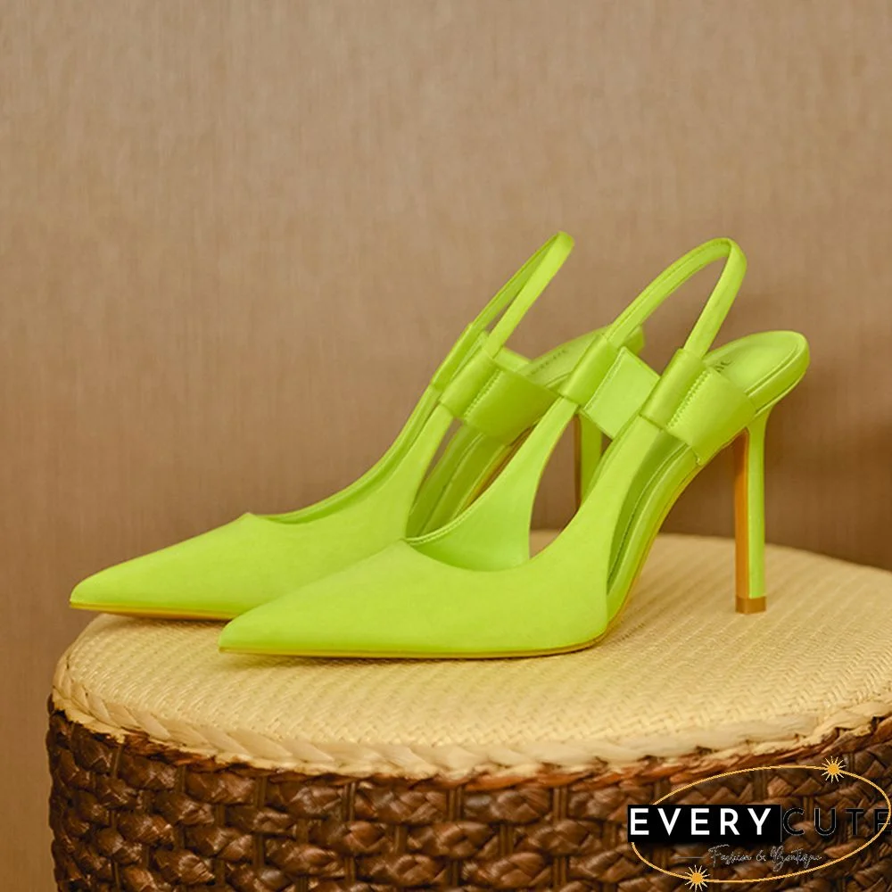 Spring New Brand Women Slingback Sandals Pointed Toe Slip On Thin High Heel Ladies Elegant Pumps Shoes Drss Sanda