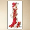 Robe Rouge Lady - Rond Diamant Peinture 30X60CM