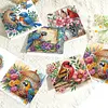 6Pcs Diamond Painting Flowers and Birds Greeting Card with Envelopes for Beginner Adult Holiday Gifts
