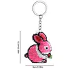Rabbit Beaded Counted Cross Stitch Ornament Kit Cross Stitch Bead Keychain (B)